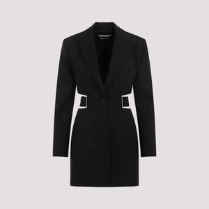 JACQUEMUS Sophisticated Wool Mini Dress with Cut-Out Detail