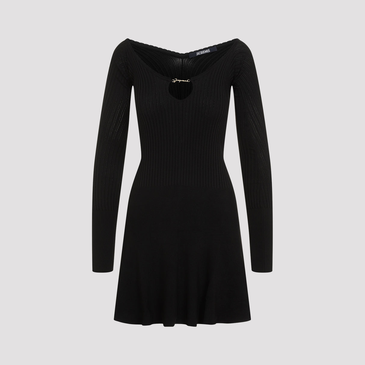 JACQUEMUS Elegant Mini Dress with Scalloped Neckline and Cut-Out Detail