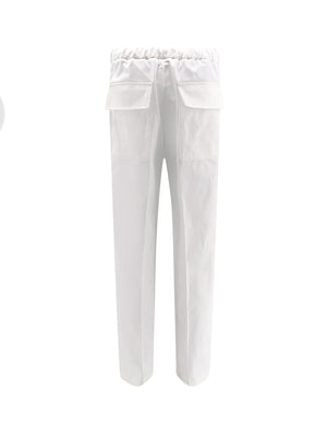 JIL SANDER Cotton Trousers with Elastic Waistband