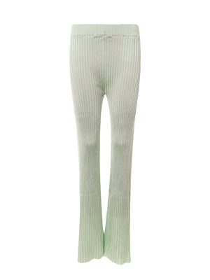 JIL SANDER Ribbed Viscose Trousers - Flared Leg, High-Rise, Comfortable Fit