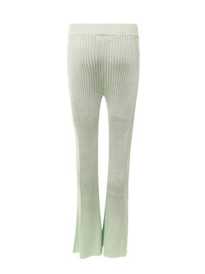 JIL SANDER Ribbed Viscose Trousers - Flared Leg, High-Rise, Comfortable Fit