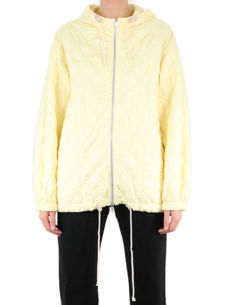 JIL SANDER Women’s Diamond-Quilted Mini Jacket with Drawstring Hood - Size 36