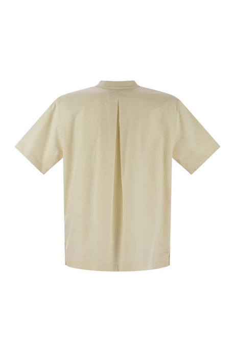 MONCLER Cotton T-Shirt with Pocket and Side Snap Closure