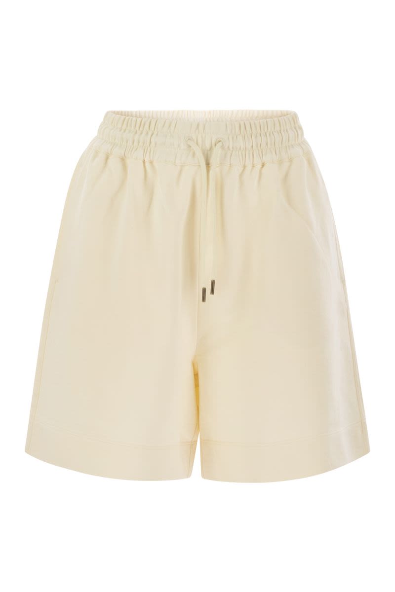 MONCLER Relaxed Fit Cotton Shorts with Logo Patch