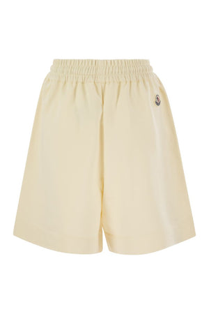 MONCLER Relaxed Fit Cotton Shorts with Logo Patch