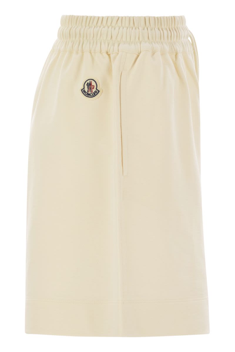 MONCLER Relaxed Fit Cotton Shorts with Logo Patch