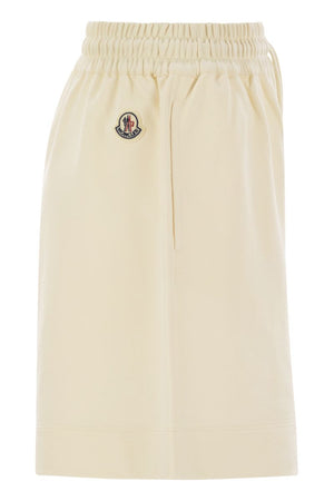 MONCLER Relaxed Fit Cotton Shorts with Logo Patch