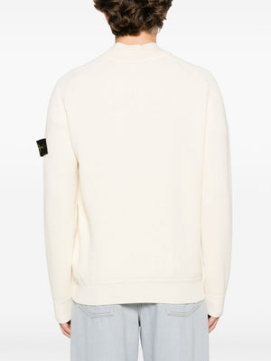 STONE ISLAND Half Zip Ribbed Cotton Knit Jumper for Men - SS25