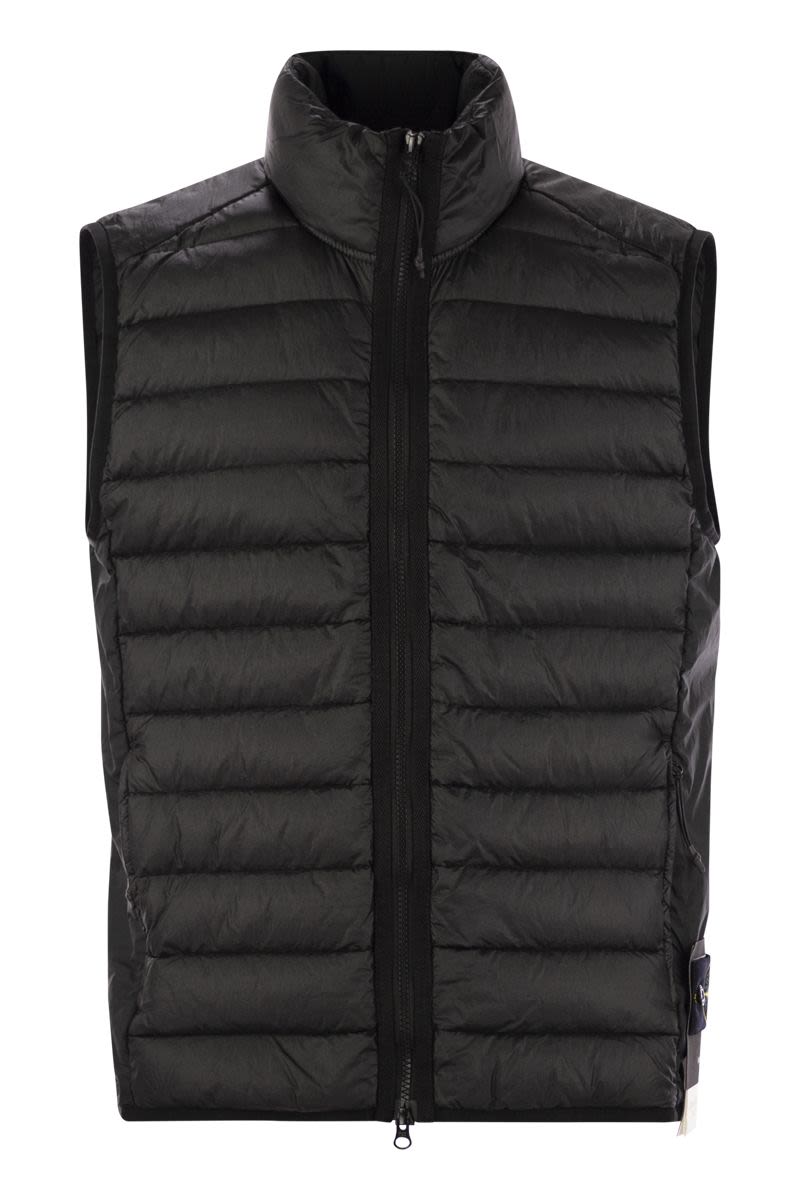 STONE ISLAND Men's Sleeveless Down Vest with Zip Closure