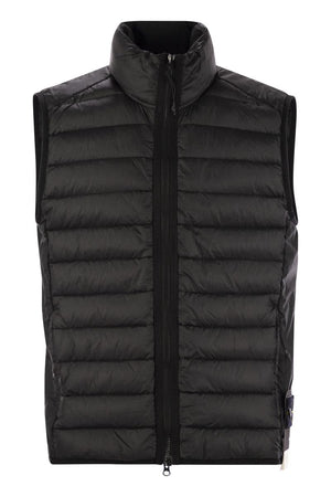 STONE ISLAND Men's Sleeveless Down Vest with Zip Closure