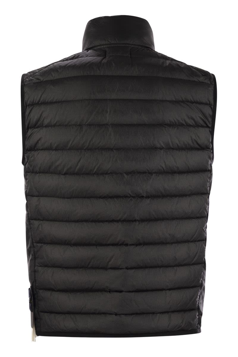 STONE ISLAND Men's Sleeveless Down Vest with Zip Closure