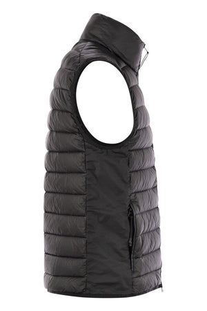 STONE ISLAND Men's Sleeveless Down Vest with Zip Closure