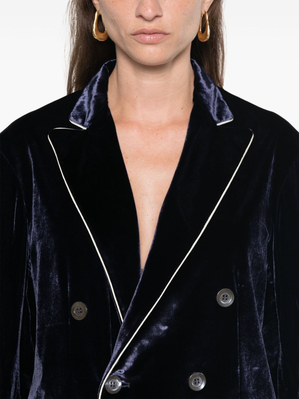 PIERRE LOUIS MASCIA Double-Breasted Velvet Jacket for Women