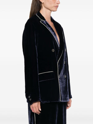 PIERRE LOUIS MASCIA Double-Breasted Velvet Jacket for Women