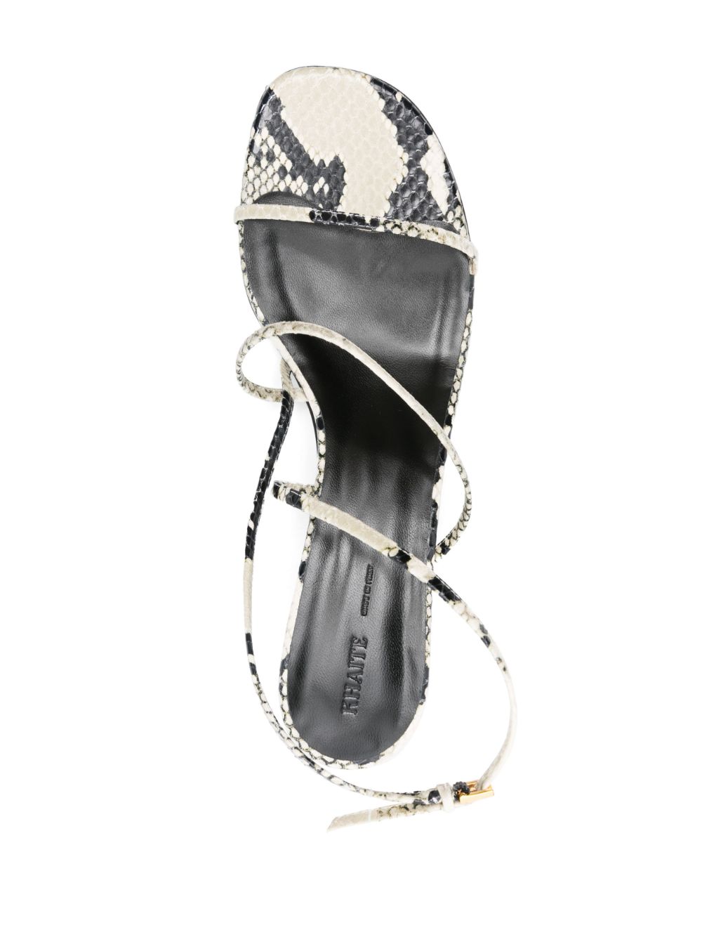 KHAITE Chic Snakeskin Print Kitten Heel Sandals