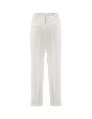 KITON Elegant Silk Trousers - Wide Leg Design