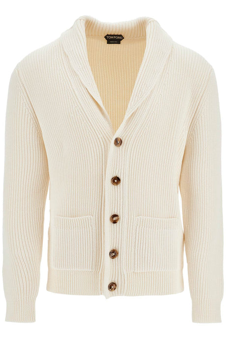 TOM FORD Silk and Wool Cardigan with Scarf Collar