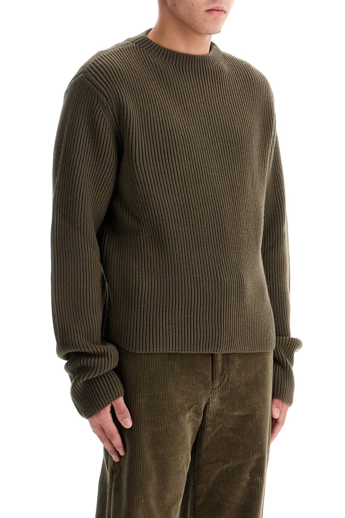 RIER Relaxed Fit Ribbed Wool Pullover Sweater - Size M