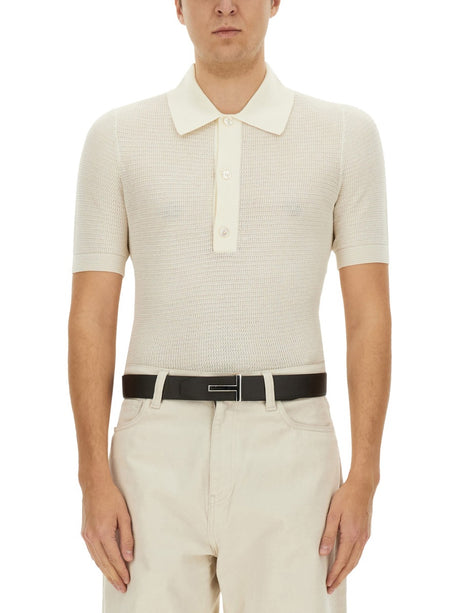 TOM FORD Luxury Cotton-Silk Polo Shirt - Size 48 IT