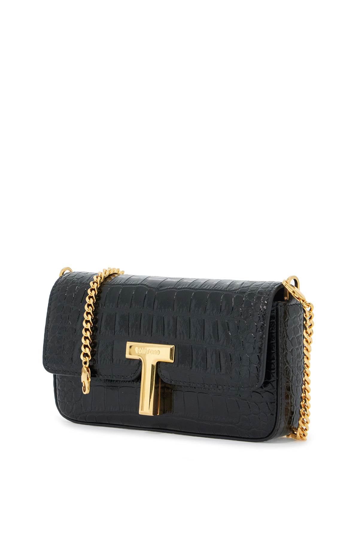 TOM FORD Mini Crocodile Print Leather Handbag