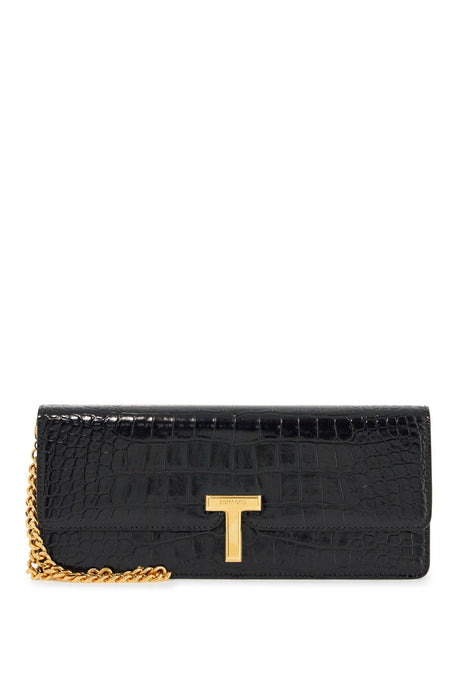 TOM FORD Mini Crocodile Effect Calfskin Clutch