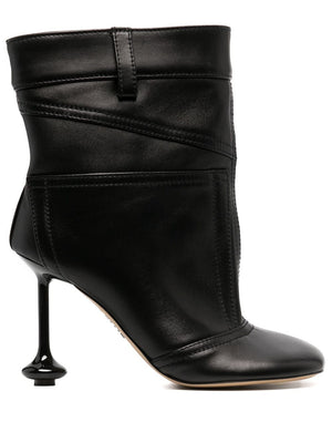 LOEWE Sculpted Heel Ankle Boots with Square Toe - 90mm