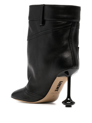 LOEWE Sculpted Heel Ankle Boots with Square Toe - 90mm