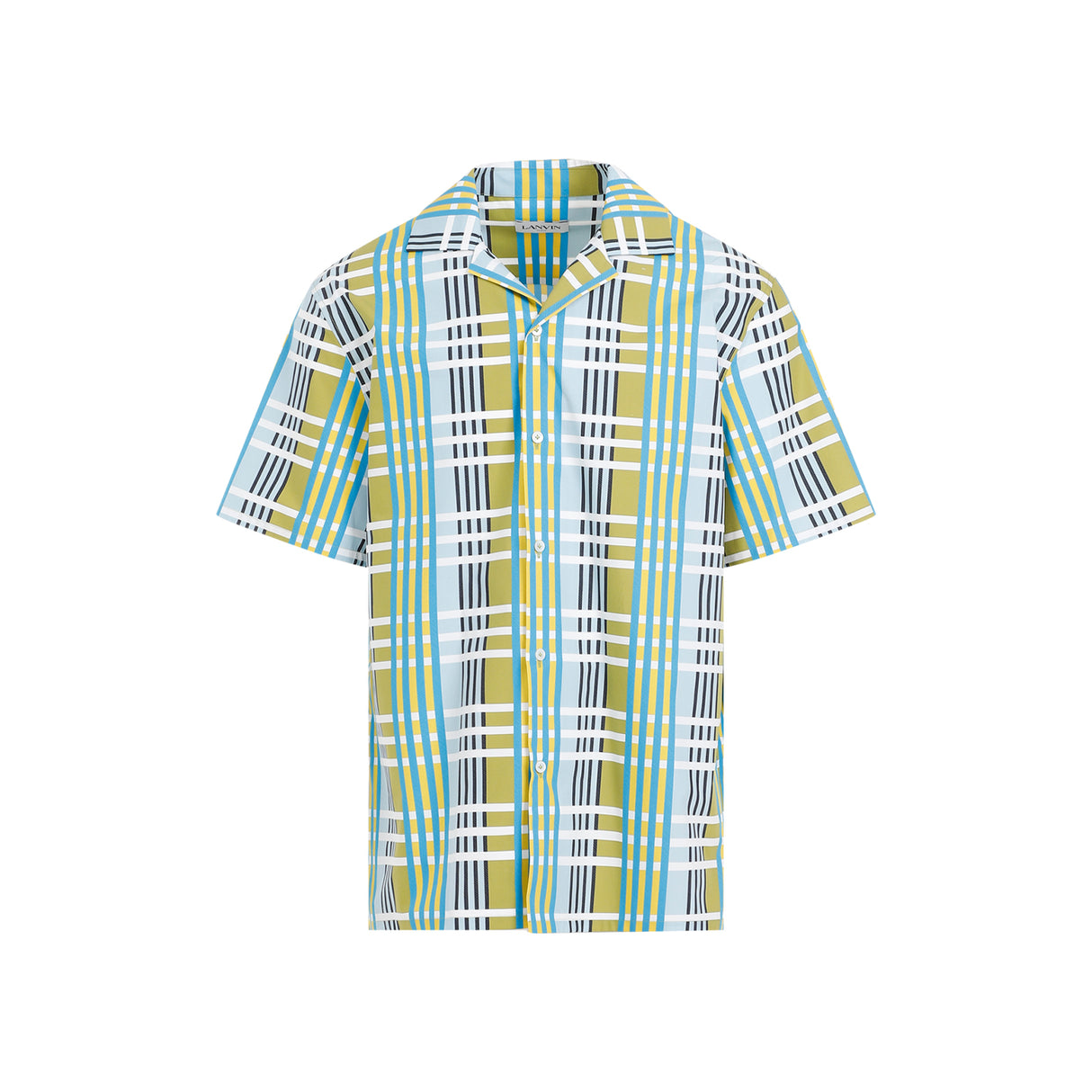 LANVIN Men's Checkered Design Cotton Shirt - Spring Summer