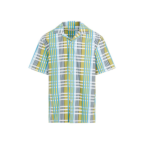 LANVIN Men's Checkered Design Cotton Shirt - Spring Summer