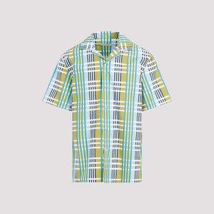 LANVIN Men's Checkered Design Cotton Shirt - Spring Summer