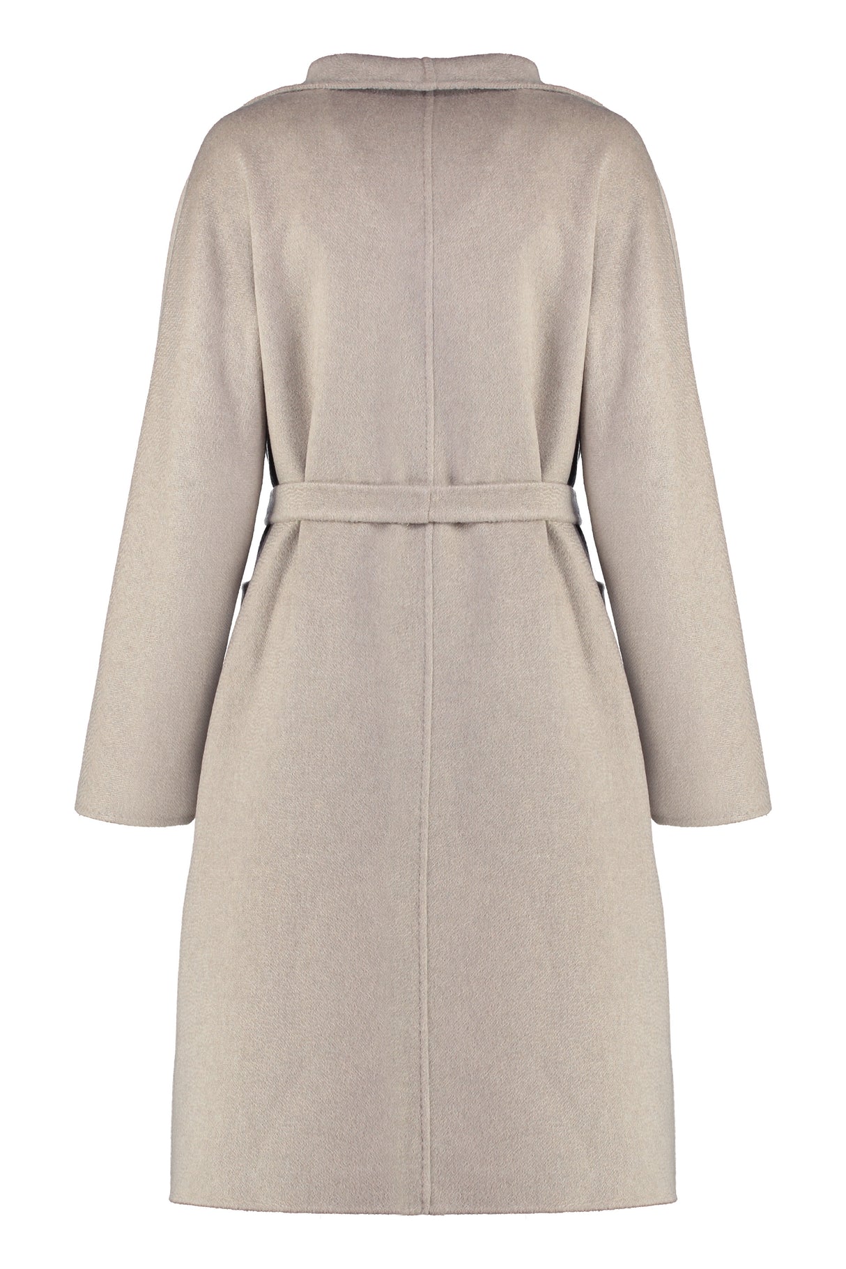 MAX MARA Cashmere Lapel Collar Jacket with Coordinated Waist Belt for Women