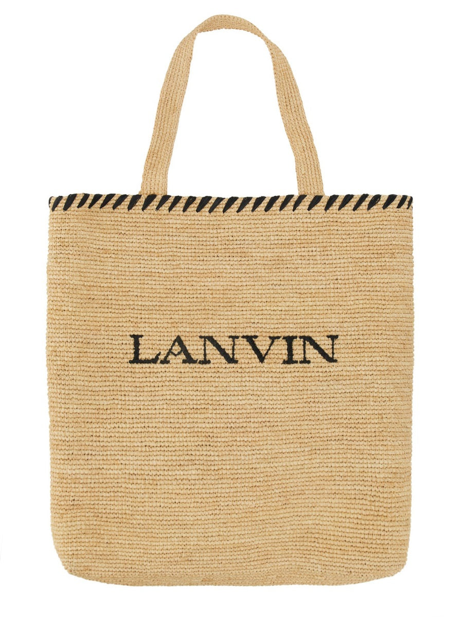 LANVIN Mini Raffia Tote Handbag