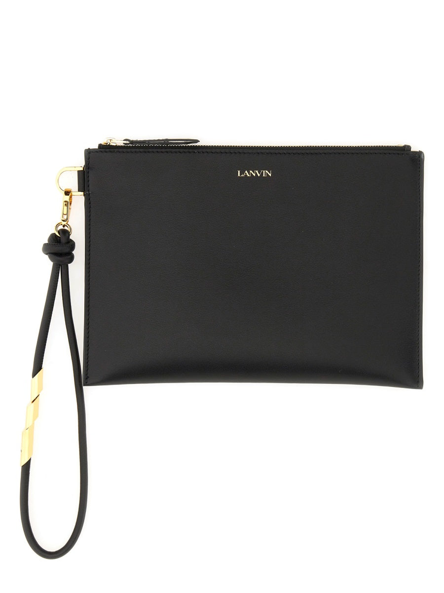 LANVIN Sleek Leather Clutch Bag