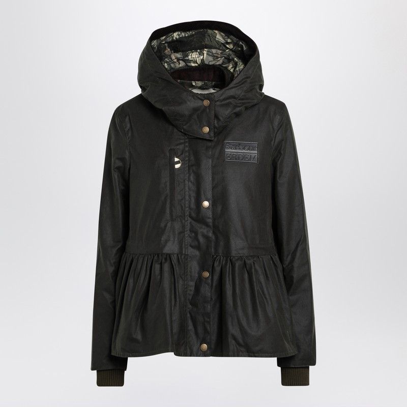 BARBOUR Peplum Waist Mini Waxed Jacket