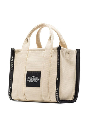 MARC JACOBS Mini Jacquard Tote Handbag in Tan – Unisex Cotton Blend