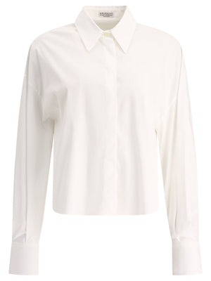 BRUNELLO CUCINELLI Women's Band-Collar Mini Shirt