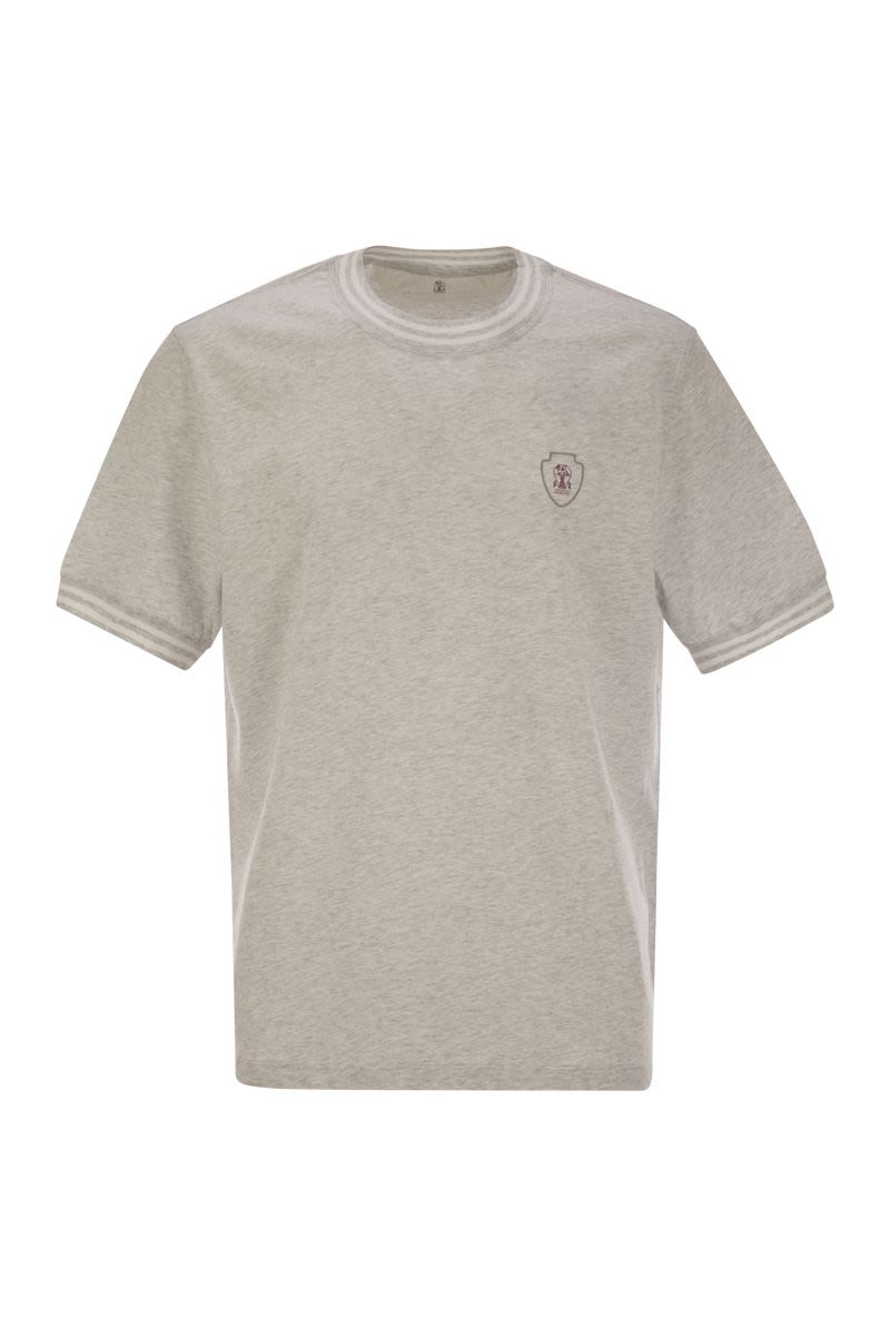 BRUNELLO CUCINELLI Cotton T-Shirt with Printed Logo