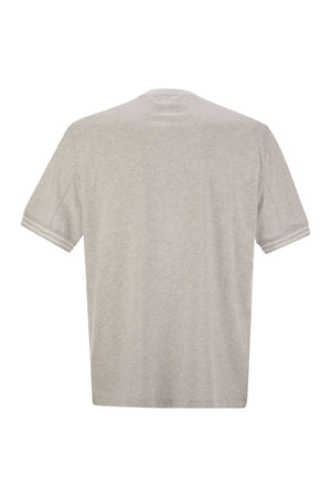 BRUNELLO CUCINELLI Cotton T-Shirt with Printed Logo