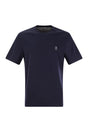 BRUNELLO CUCINELLI Men's Slim Fit Cotton T-Shirt with Embroidered Logo