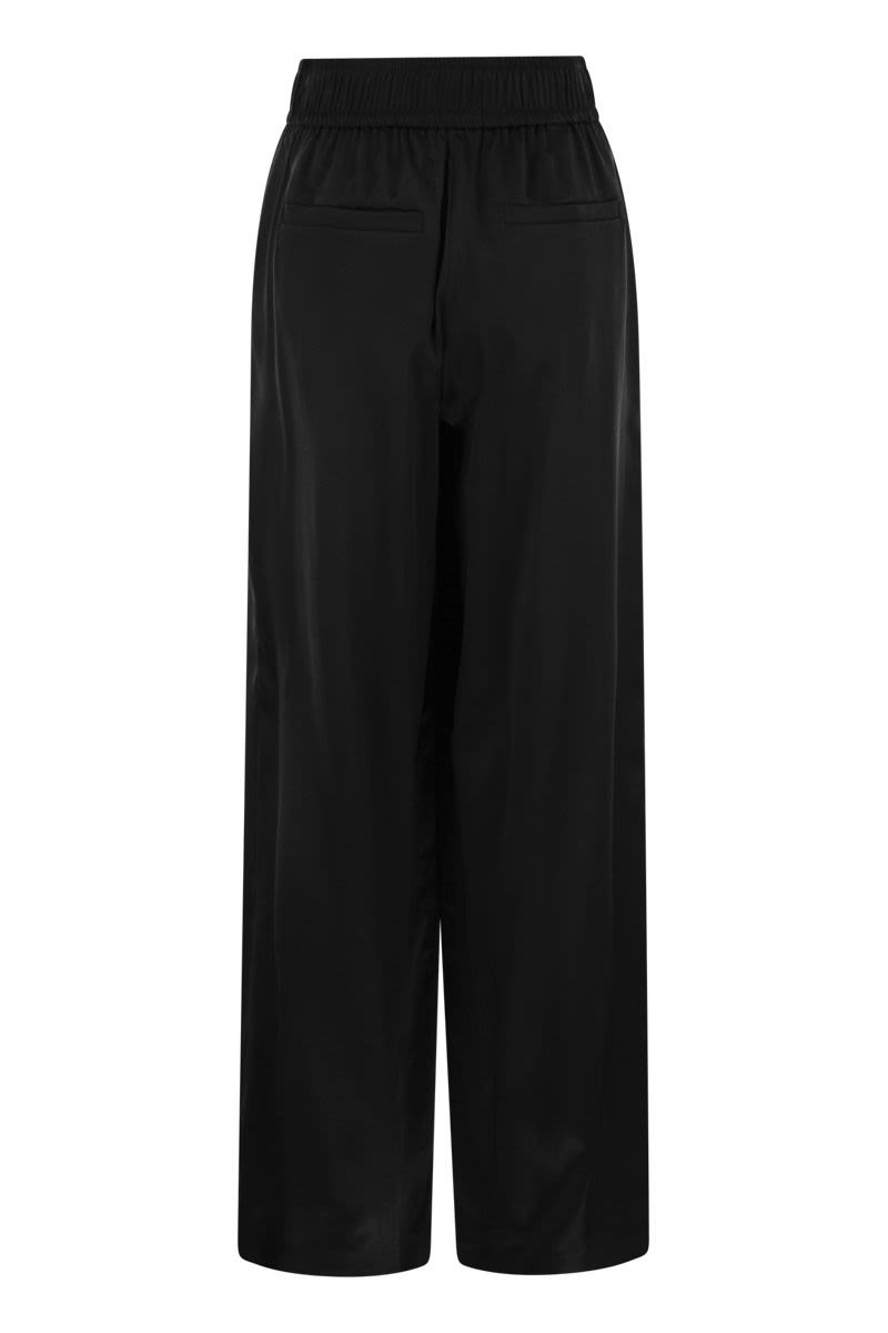 BRUNELLO CUCINELLI Stretch Silk Satin Track Trousers for Women