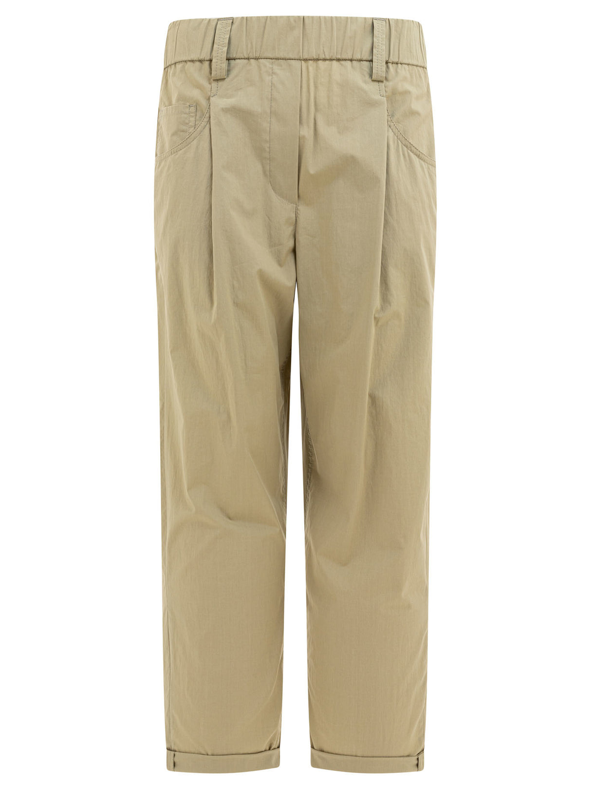 BRUNELLO CUCINELLI Essential Cotton Poplin Trousers for Women - SS25