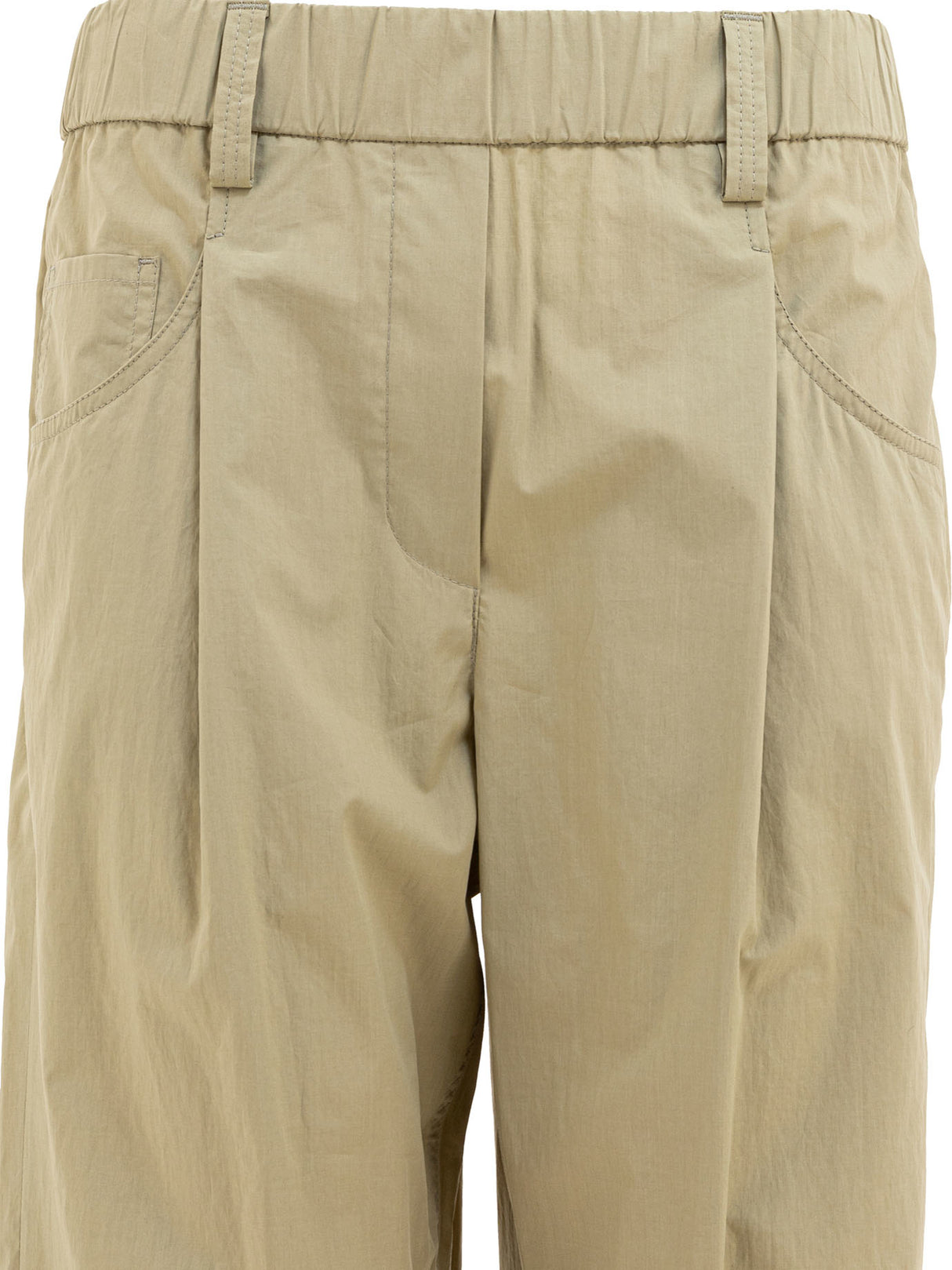 BRUNELLO CUCINELLI Essential Cotton Poplin Trousers for Women - SS25