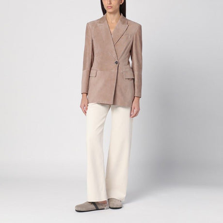 BRUNELLO CUCINELLI シックなベージュスエードジャケット - FW24