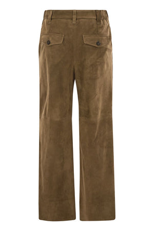 BRUNELLO CUCINELLI Suede Crop Trousers