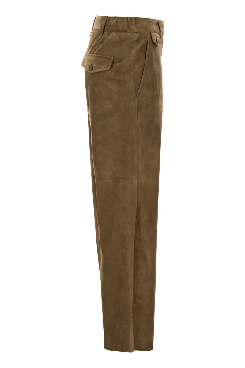 BRUNELLO CUCINELLI Suede Crop Trousers