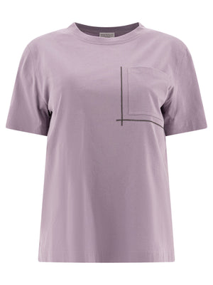 BRUNELLO CUCINELLI Embellished Cotton T-Shirt for Women - SS25 Release