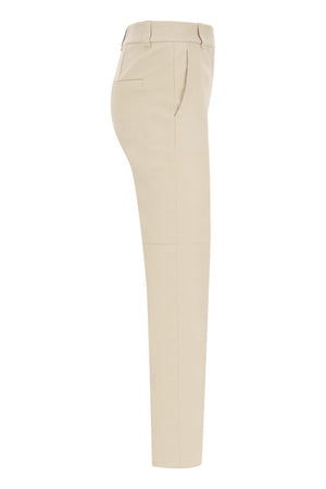 BRUNELLO CUCINELLI High-Waisted Stretch Nappa Leather Cigarette Trousers