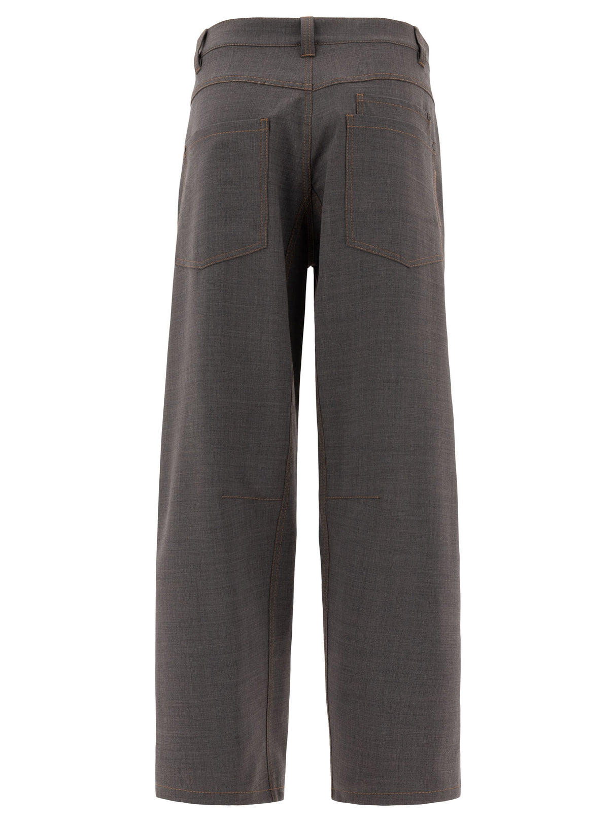 BRUNELLO CUCINELLI Soft Curved Wool Trousers - High Rise, Regular Fit