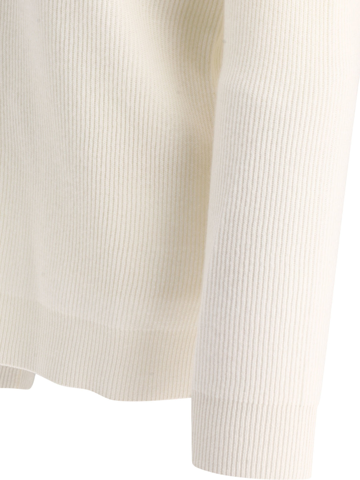 BRUNELLO CUCINELLI Cashmere English Rib Sweater with Decorative Accents - Regular Fit