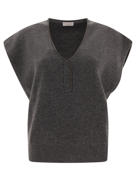 BRUNELLO CUCINELLI CASHMERE RIBBED SWEATER